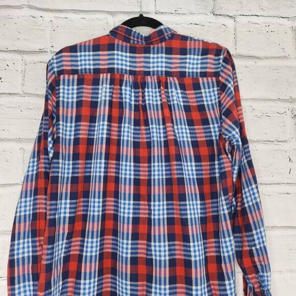 Ralph Lauren Denim & Supply Women Red Blue Plaid Button-Up Shirt Medium Cotton - Picture 7 of 11